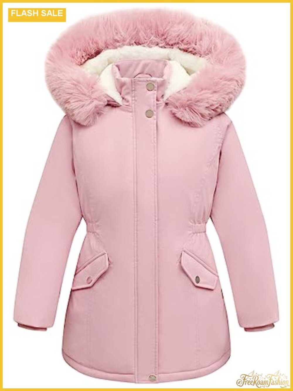 Girls Long Waterproof Winter Coat Warm Hooded Parka